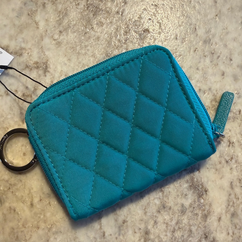 Vera Bradley Teal Quilted Zip-Around Wallet
